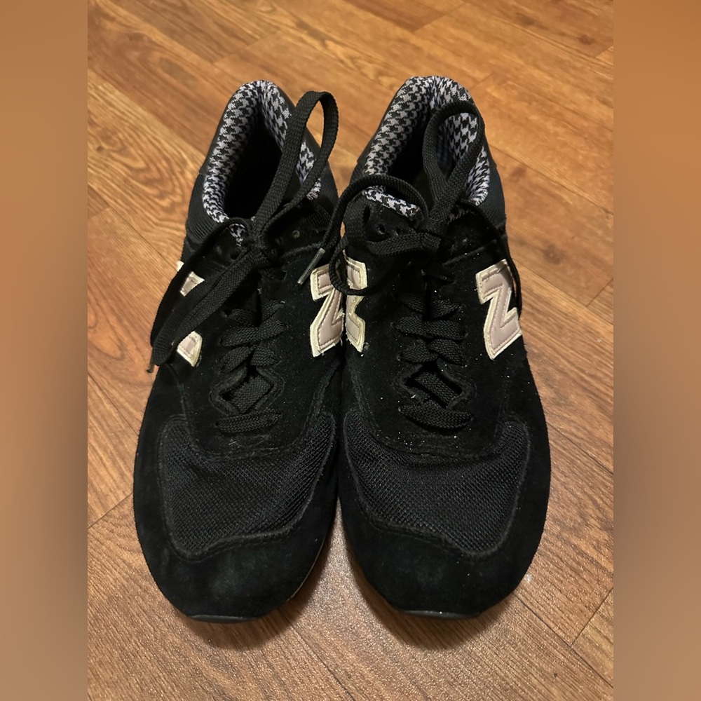 New Balance 574 Trainers Women’s Size US 8.5 Black Suede WL574KLH Houndstooth